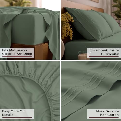 Iconic 4 Piece (1436 Sage / Cal King - EXTRA DEEP pocket)