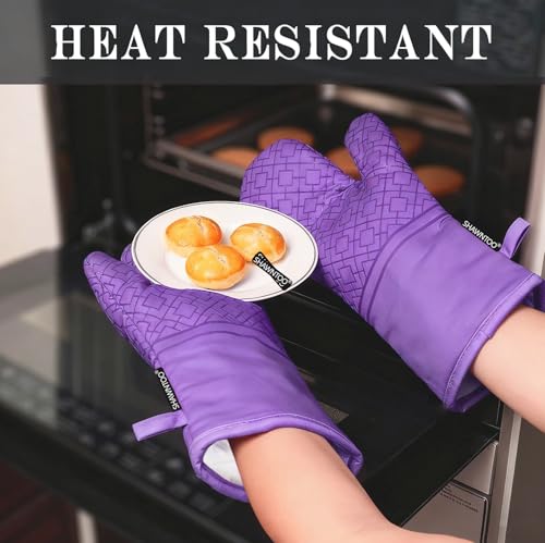 Oven Mitts and Pot Holders Sets 6pcs (Purple)