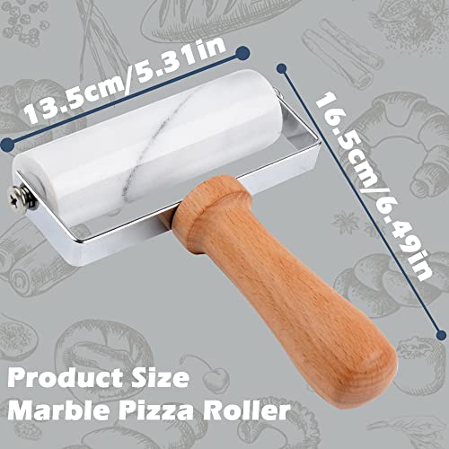 Small Marble Rolling Pin Pizza Roller (Type 1 White)