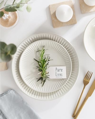 12 Piece Stoneware Dinnerware Set for 4 (Hygge / Beige / Set for 4 (12pcs))