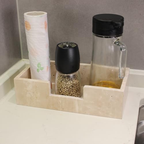 Natural Travertine Napkin Holder 9.8"x4.9"x2.8" (9.8" × 4.9" × 2.8" - Guest Towel)