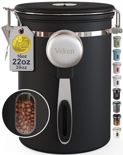 Coffee Canister with Window (Black / 22 oz)
