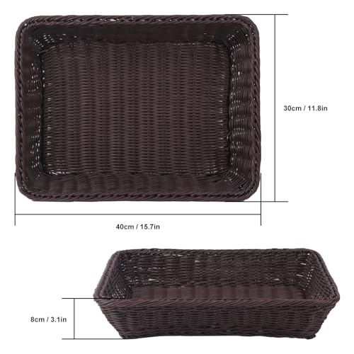 5 Pack 16 Inch Deep Coffee Wicker Bread Basket (5 Pack 16 Inch Coffee)