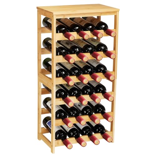 Wine Rack 24 Botttle Freestanding Floor (6 Tier Natural)