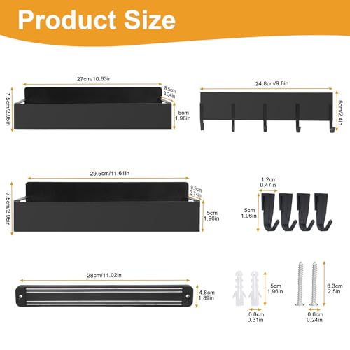 4 Pack Magnetic Spice Rack for Refrigerator (Black / 4Pack-2)