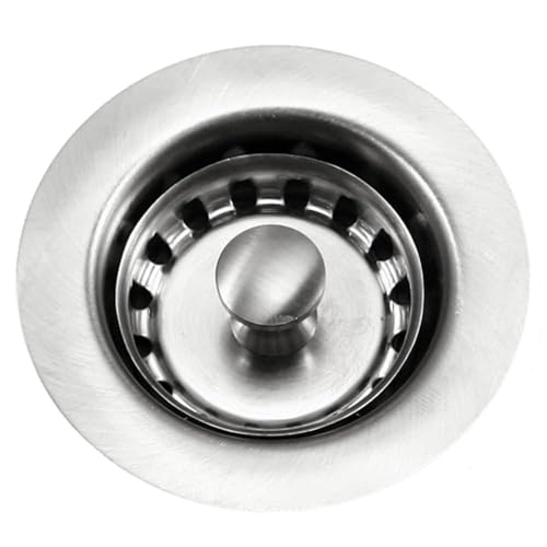 190-4200 - 2-1/2 inch Stainless Steel Kitchen Sink Basket Strainer, Durable Food Catcher Stopper for Metal Kitchen Sink, Ideal for Filtering Waste and Preventing Clogs (2.5 Inch - Stainless Steel)