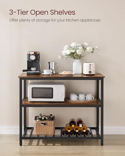Kitchen Island with 3 Shelves