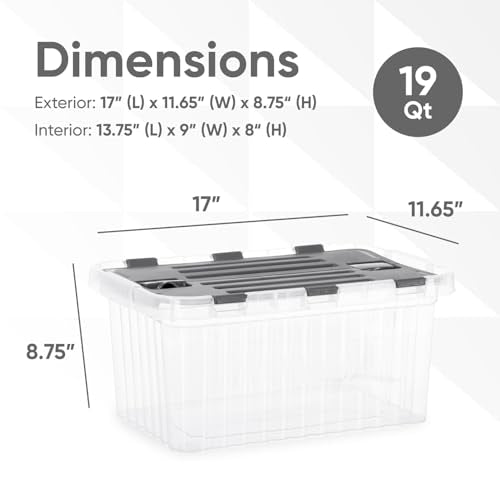 Clear Storage Boxes with Attached Lids (2 Pack)