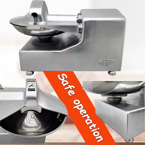Commercial Food Processor & Vegetable Chopper 5.5L Multifunction Meat Bowl Cutter Mixer & Buffalo Chopper with 304 SS Blade for Meat Vegetable Cutter Processor Machine 110V 550W 120kg