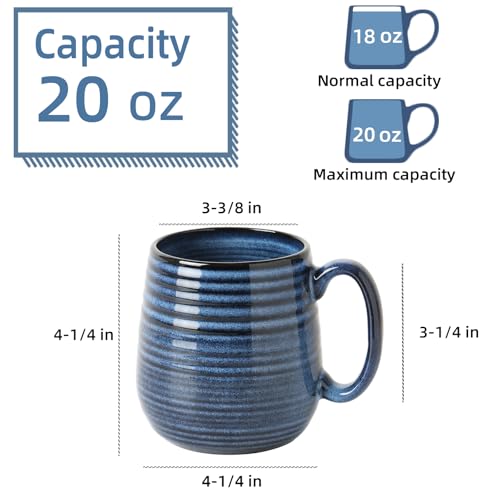 20 oz Large Coffee Mug for Women and Men (Blue / 20 oz (2 Count))