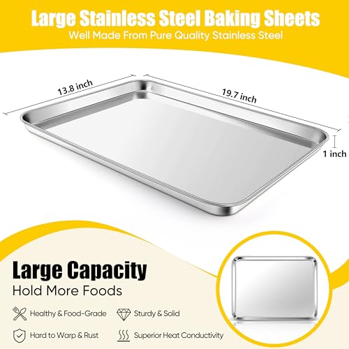 1 Pack 20 x 14 Inch Stainless Steel Large Baking Sheet (19.7x13.8x1.2)