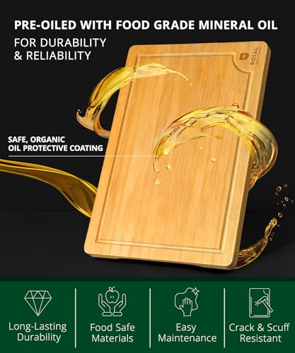 Wooden Cutting Boards for Kitchen Meal Prep & Serving (1-Piece / Natural)
