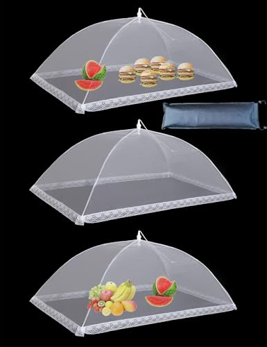 Mesh Food Covers for Outside (3 Pack 40"X24" Jumbo)