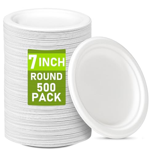 Small Paper Plates 7 inch (White / 7 Inch 500 Pack White)