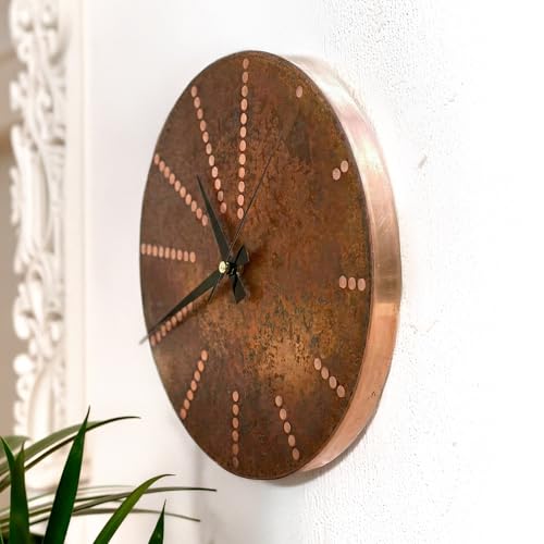Handmade Pure Copper Wall Clock for Home Decoration (Time Dots / 11)