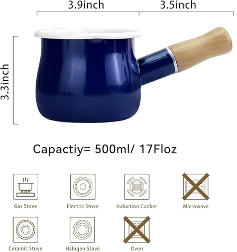 Enamel Milk Pot (Blue)