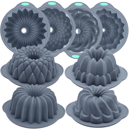 4 Pieces Silicone Cake Pan (4pcs waterfall cake pan(7 Cups))