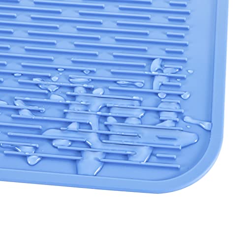 Silicone Dish Drying Mat for Multiple Usage (Lichen Blue / 32"L x 18"W)