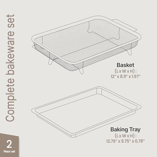 Air Fryer Tray (Gray / 13.78" × 8.86")