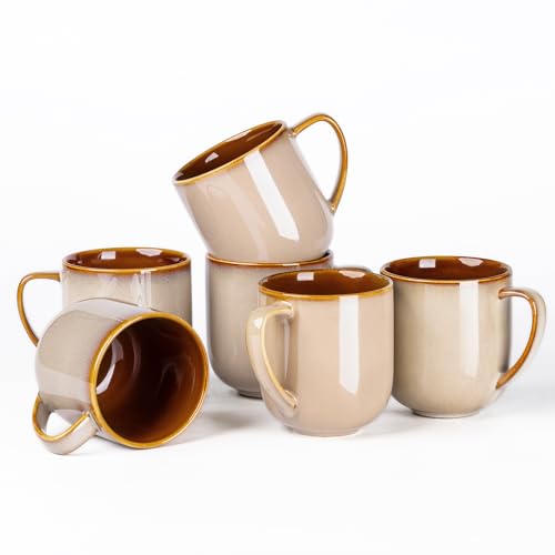 Ceramic Coffee Mugs Set of 6 (reactive glaze-1 / set of 6)