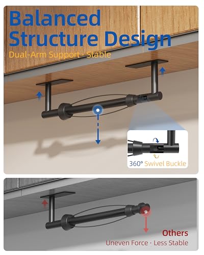 Paper Towel Holder Under Cabinet (Matte Black / One Hand Tear - Rectangle)