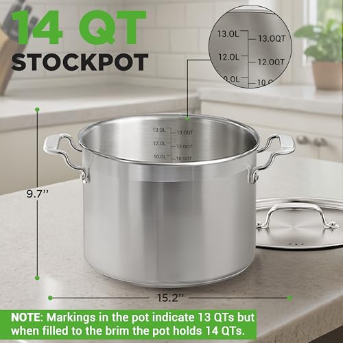 Stainless Steel Cookware Stockpot (14 Quarts)