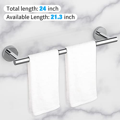 2 Pieces Polished Chrome Bathroom Towel Bar (Polished Chrome / 24inch)