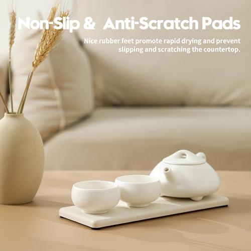 2PCS Beige Bathroom Sink Vanity Trays (2 Pack - Pearl Gray / 9" x 3.5")