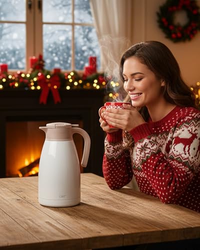 2.2L 74Oz Thermal Coffee Carafe (White / 74.4 Ounces)
