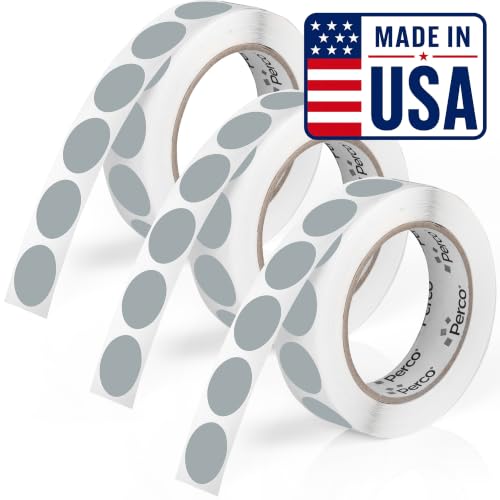 Grey Perforated Round Circle Dot Sticker 1 (Grey / 1 Inch)