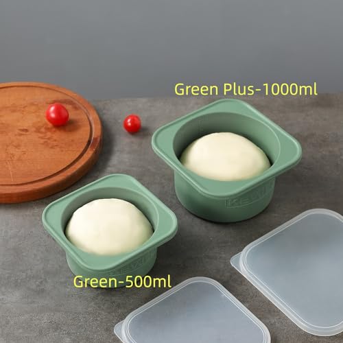 PLUS 1000ml Pizza Dough Proofing Box for DIY Artisan Pizza (2Green Plus+2Space Grey Plus)