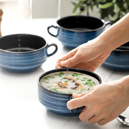 Ceramic Soup Bowls (Blue / 20oz - 6pcs)