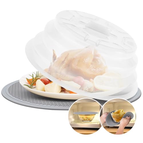 Microwave Dish Cover Microwave Cover for Food Microwave Splatter Cover (Clear White)