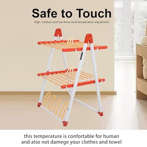 Heated Clothes Drying Rack Foldable Timer Shoes Socks