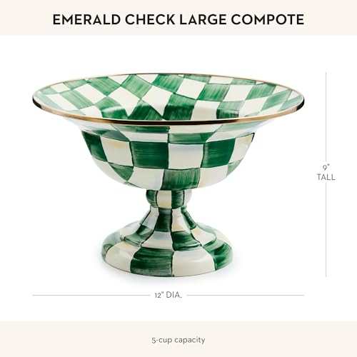Enamel Compote (Large / Emerald Check)