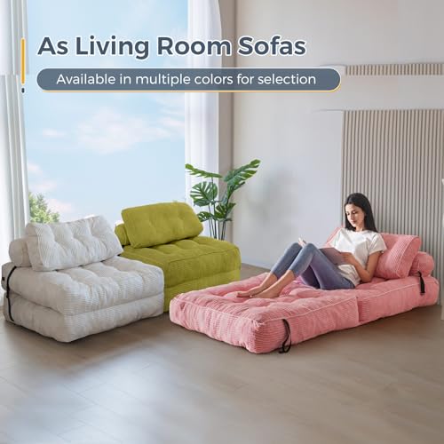Folding Sofa Bed (Pink / Single)