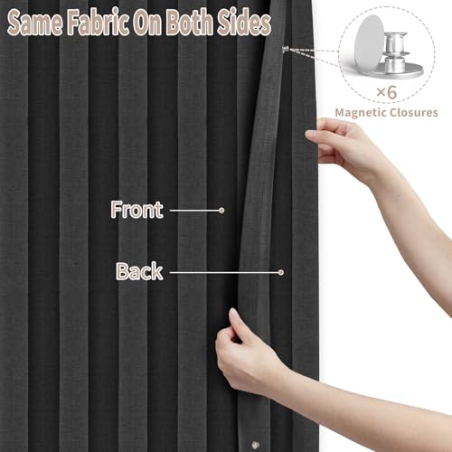 Doorway Curtains Privacy (Black / 52"W x 78"L (Pack of 1))