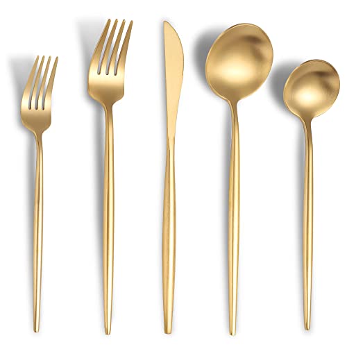 Matte Gold Silverware Set for 6 (Gold / 30 Pieces Set)