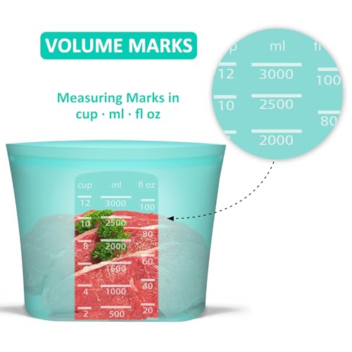 Reusable Food Storage Bags Extra Large (Aqua | XL | 4 Pack)