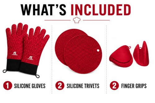 Silicone Oven Gloves (Red)