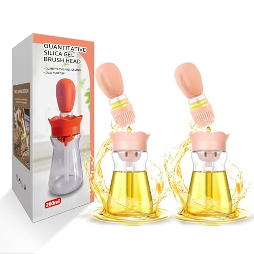 Oil Dispenser with Brush (Cream White-2pcs)