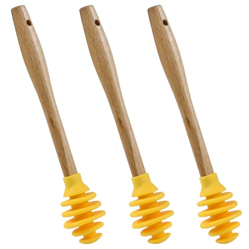 3 Pack Silicone Honey Dipper Sticks (Yellow)