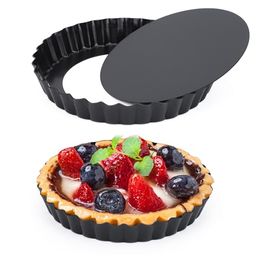 6 Inch Tart Pan (Black-Round-2 pack / 6 Inch)