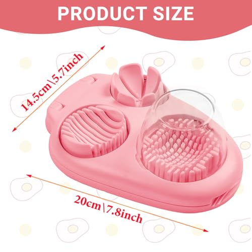 Multi Use Heavy Duty Egg Slicer 3 Modes (1 Pack Pink Stainless Steel Egg Slicer)