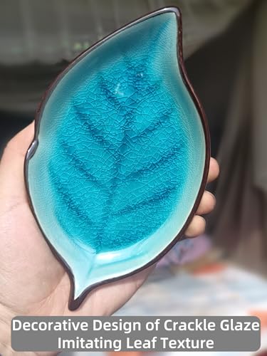 Ceramic Spoon Rest for Stove Top & Kitchen Counter Cooking Spoon Holder for Stove (A, Lake blue)