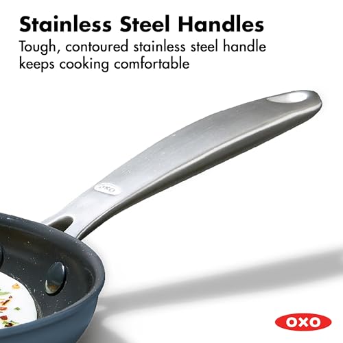 Enhanced 12” Nonstick Frying Pan Skillet with Lid (12" Frying Pan Skillet with Lid / Storm Blue)