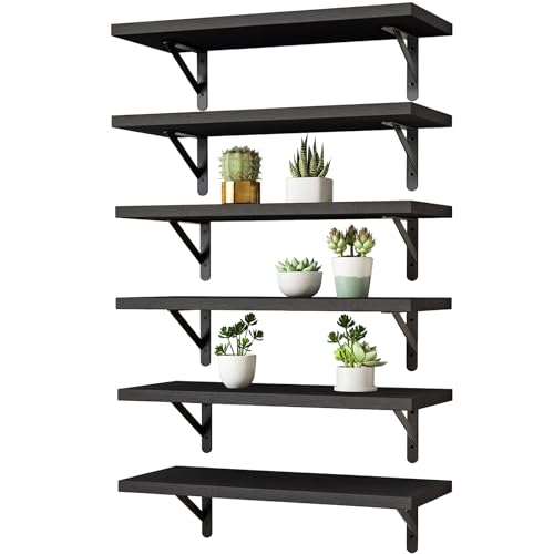 16.5in Floating Shelves for Wall Home Decor (Black / 16.5 x 6.1 x 0.59 inches)
