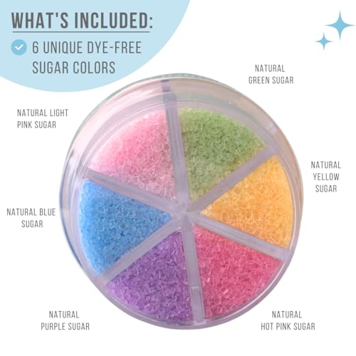 Dye Free Pastel Sugar 6 Cell Decorating Variety (Pastel Sugar)