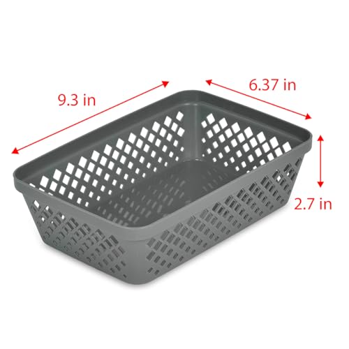 Plastic Storage Basket Set (Grey / Medium)