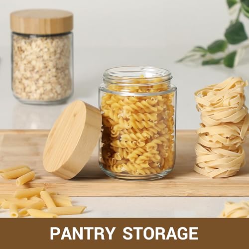 6 pack 16oz Glass jars with Airtight Lids (Natural-6-16oz)